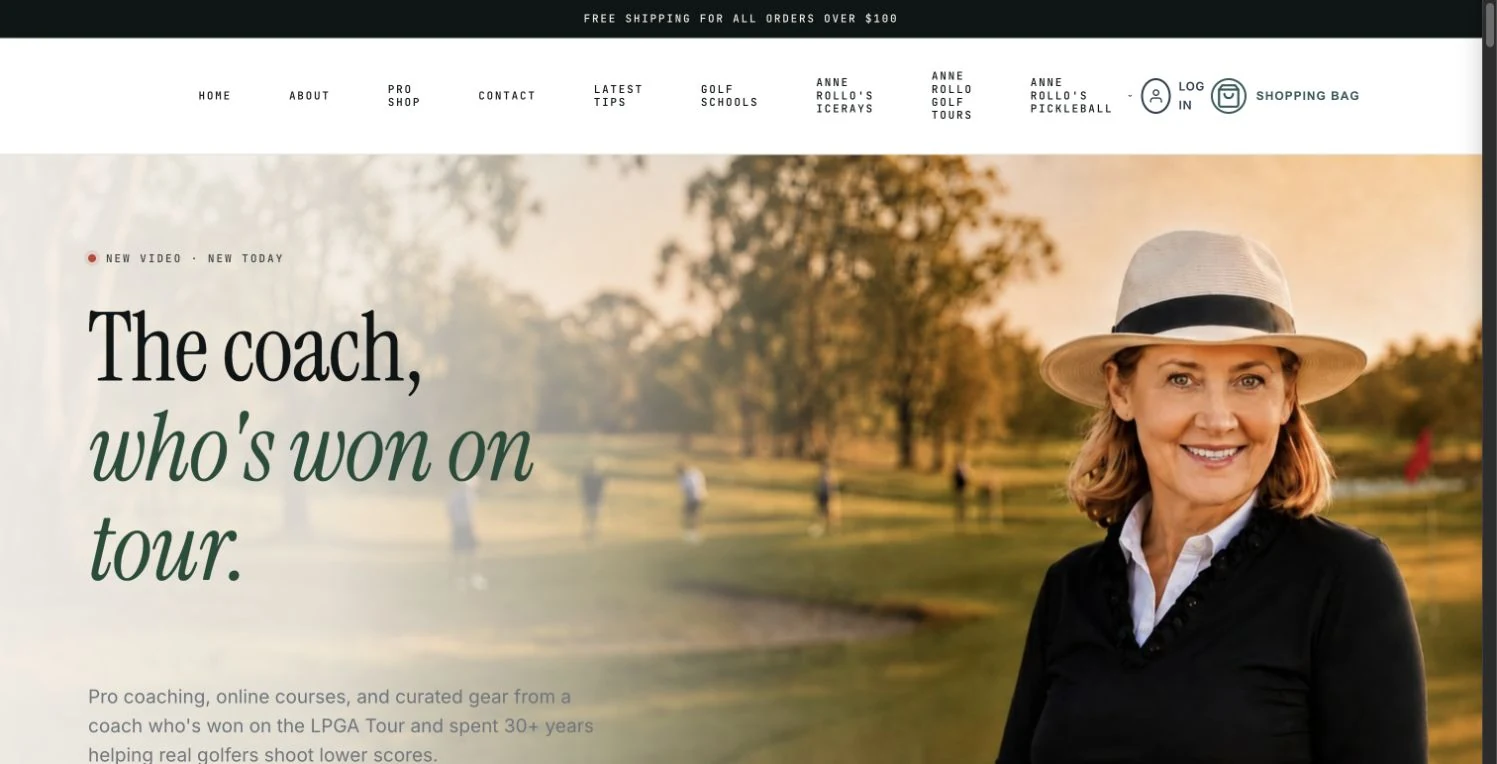 Anne Rollo Golf - site screenshot