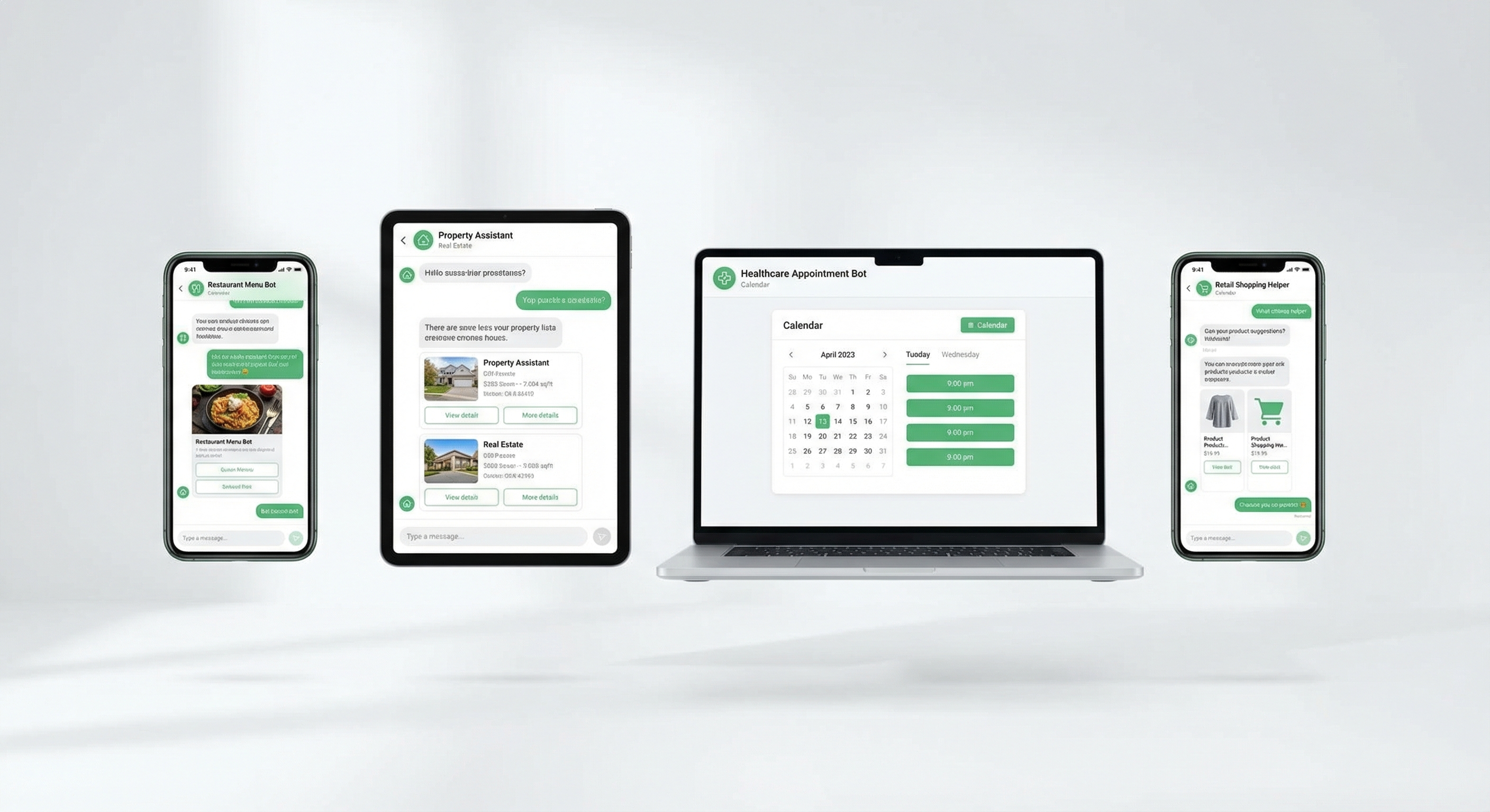 AI chatbot deployed across multiple industries including trades, healthcare, real estate, and hospitality