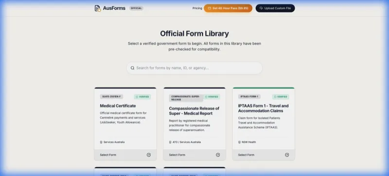 AusForms - Government Form Filler project screenshot
