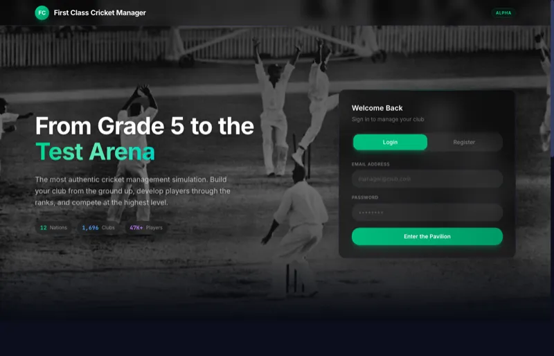 First Class Cricket Manager