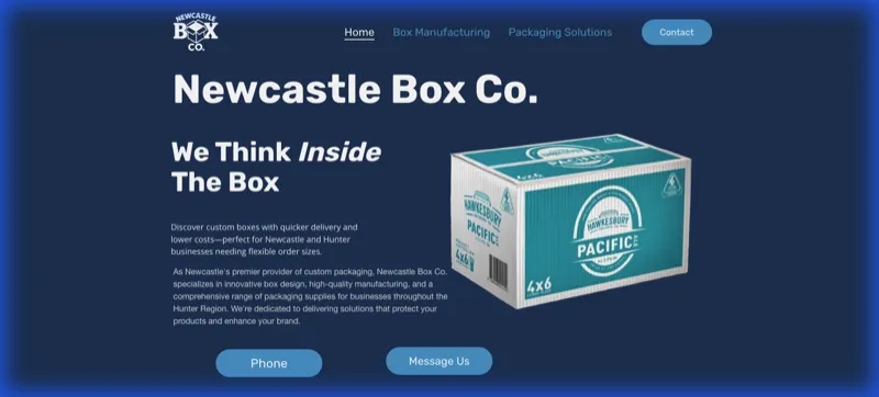 Newcastle Box Co. project screenshot