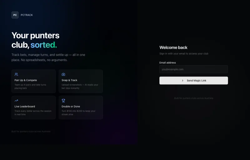 PCTrack - Punters Club Tracker