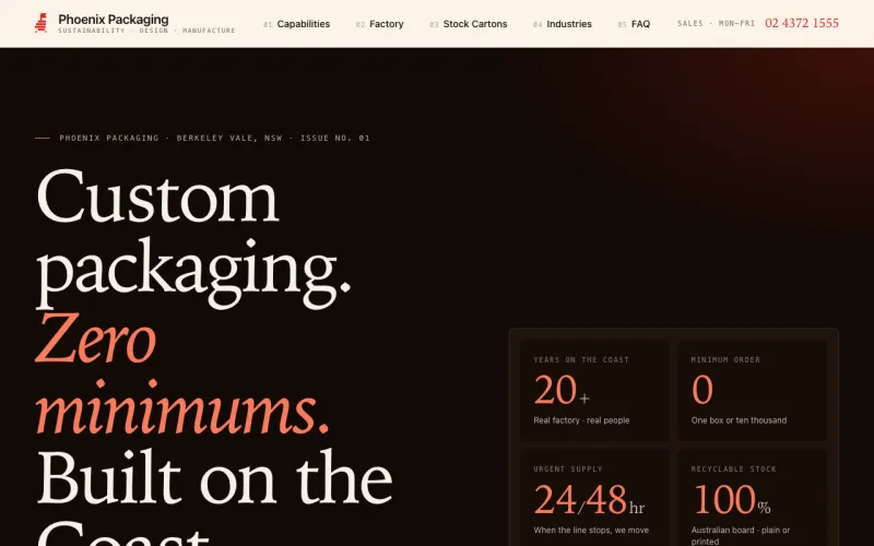 Phoenix Packaging — site screenshot