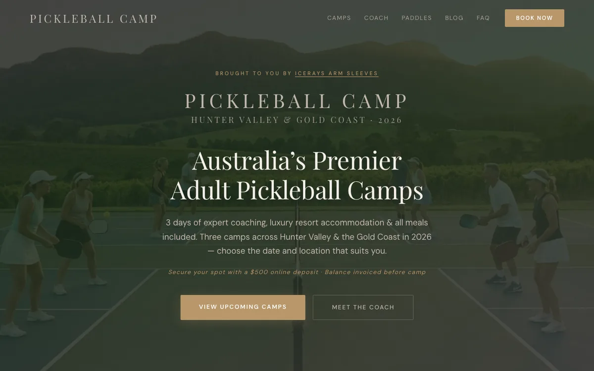 Pickleball Camp — site screenshot
