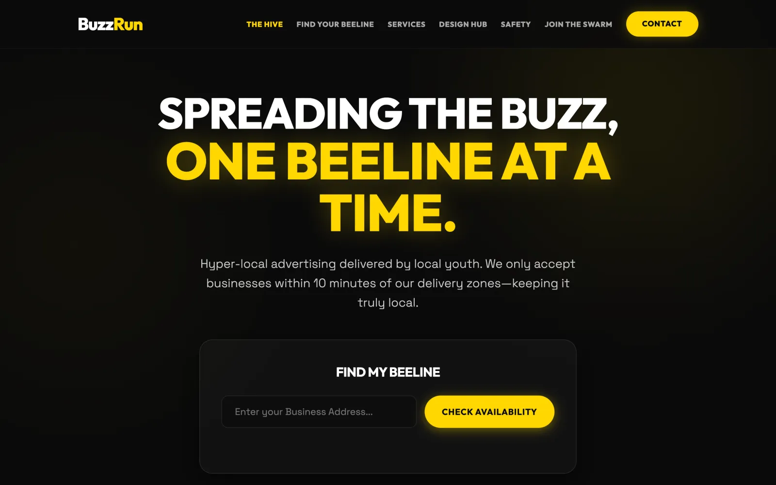 Buzz Run homepage
