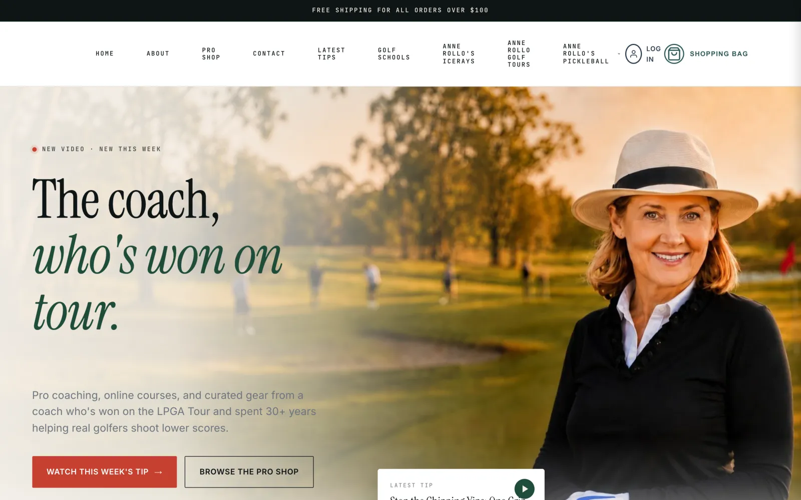 Anne Rollo Golf homepage: The coach, who's won on tour
